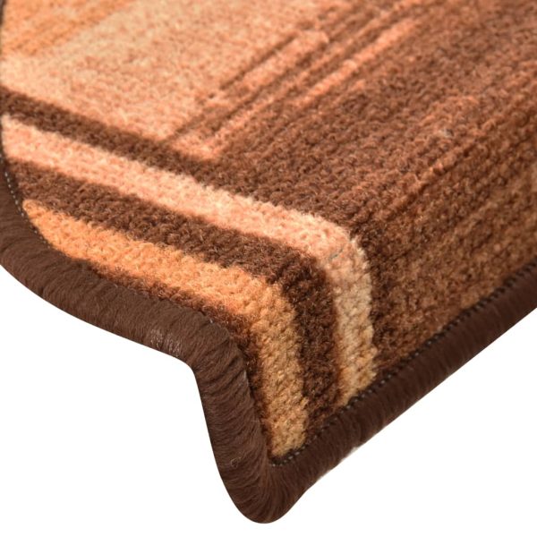 Tapetes de escada adesivos 15 pcs 65x21x4 cm castanho - Image 6