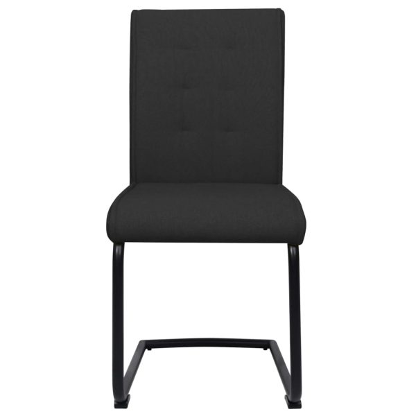 vidaXL Cadeiras de jantar cantilever 2 pcs tecido preto - Image 2