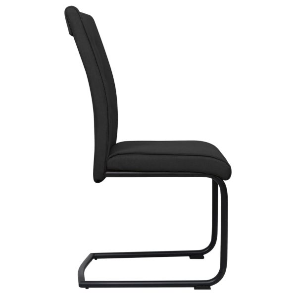 vidaXL Cadeiras de jantar cantilever 2 pcs tecido preto - Image 4
