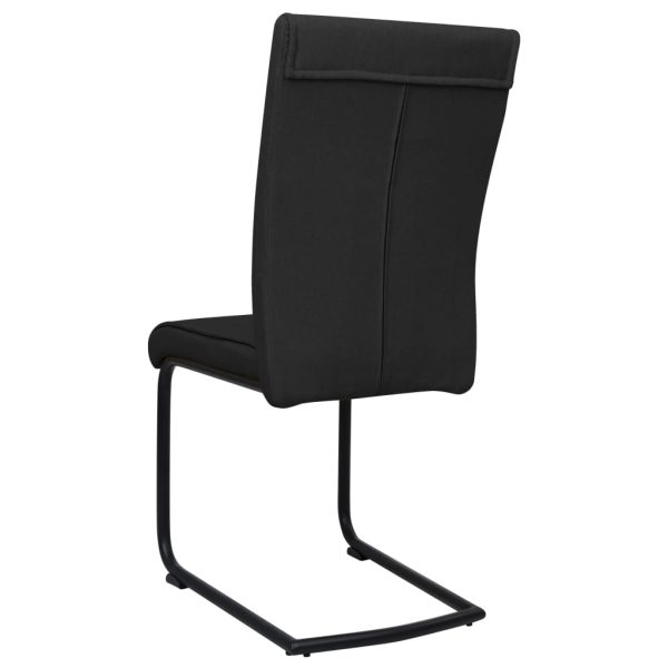 vidaXL Cadeiras de jantar cantilever 2 pcs tecido preto - Image 5