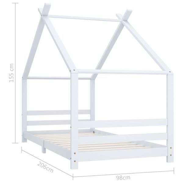 Estrutura de cama para crianças 90x200 cm pinho maciço branco - Image 7