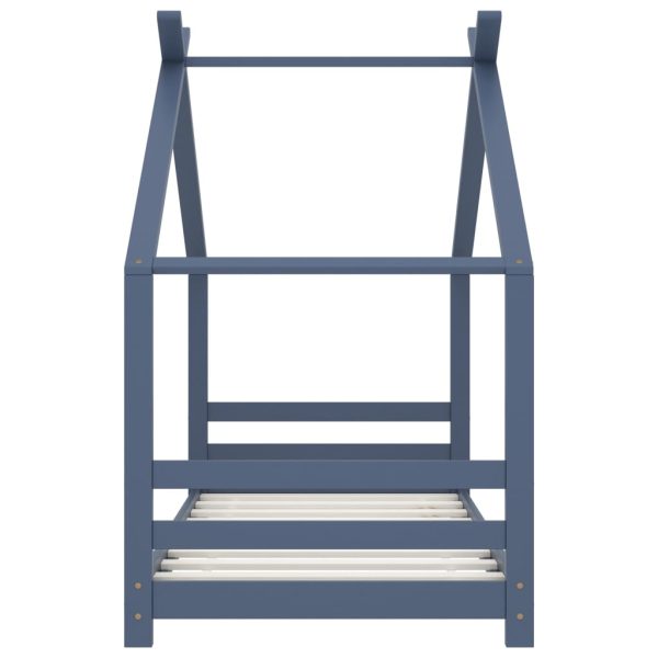 Estrutura de cama para crianças 80x160 cm pinho maciço cinza - Image 3