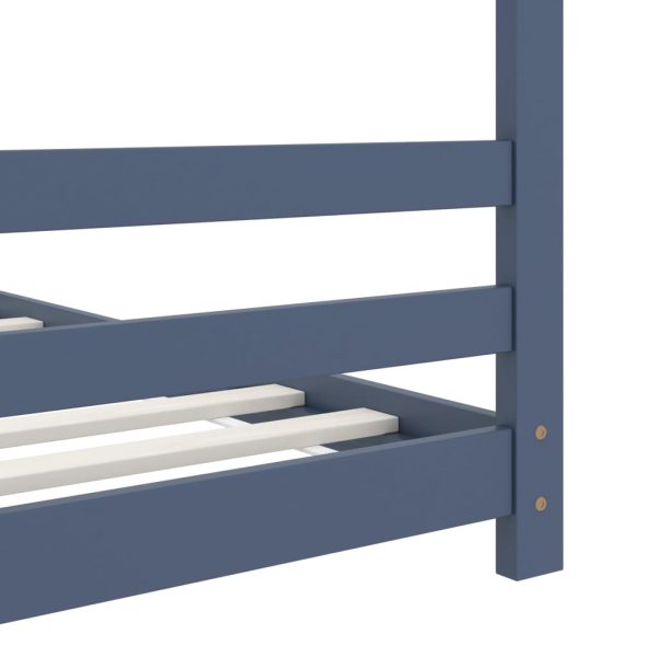 Estrutura de cama para crianças 80x160 cm pinho maciço cinza - Image 6