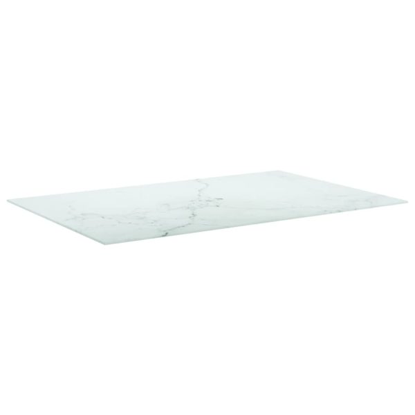 Tampo mesa 100x62 cm 8 mm vidro temperado design mármore branco - Image 2