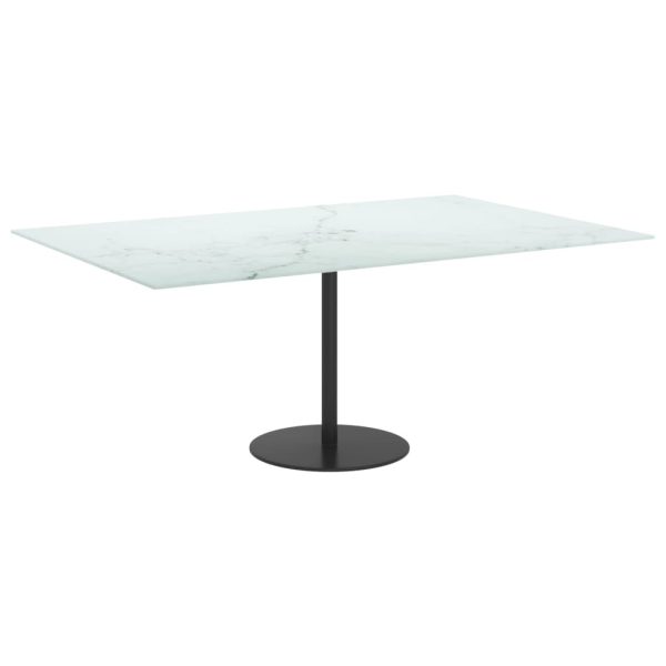 Tampo mesa 100x62 cm 8 mm vidro temperado design mármore branco - Image 5