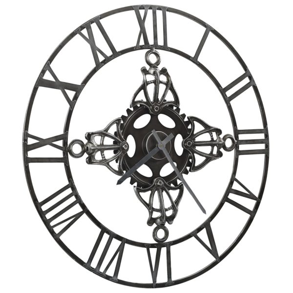Relógio de parede 78 cm metal prateado - Image 2