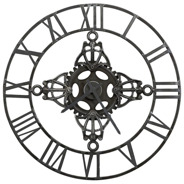 Relógio de parede 78 cm metal prateado - Image 3