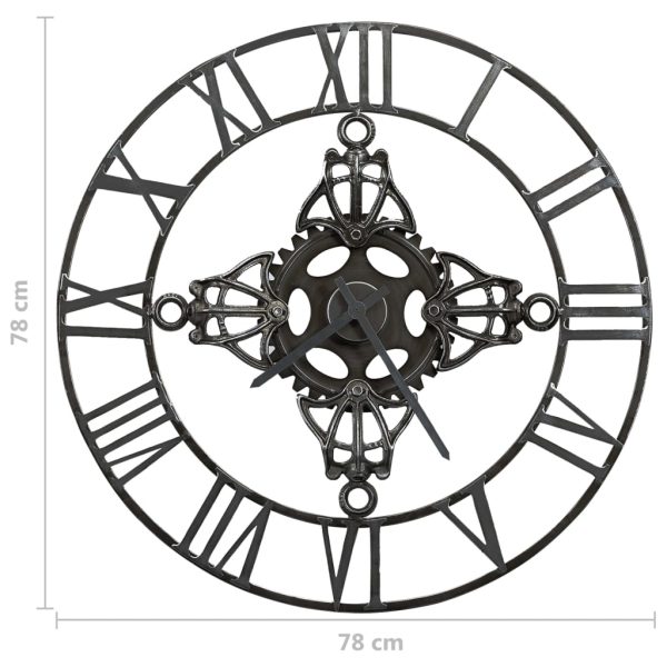 Relógio de parede 78 cm metal prateado - Image 6