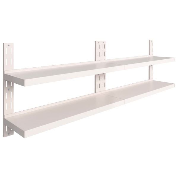 Prateleiras de parede suspensas 2 pcs 240x30 cm aço inoxidável - Image 2