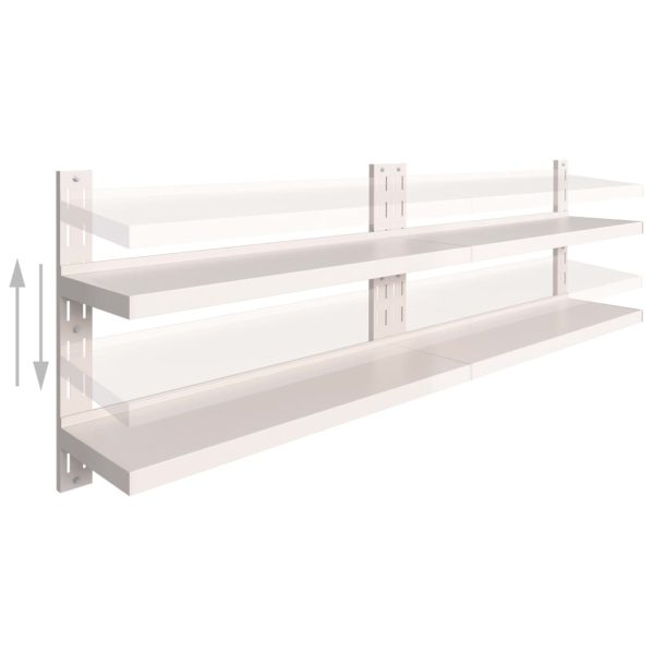 Prateleiras de parede suspensas 2 pcs 240x30 cm aço inoxidável - Image 3