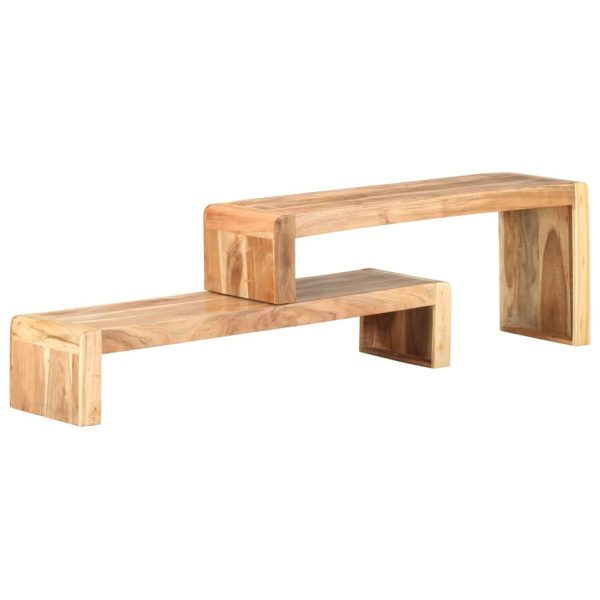 2 pcs móveis de TV cm madeira de acácia maciça - Image 11