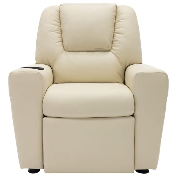 Poltrona reclinável infantil couro artificial branco nata - Image 3