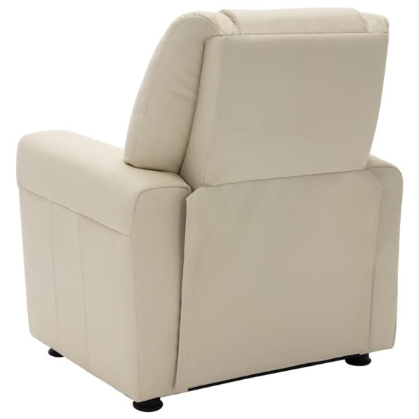 Poltrona reclinável infantil couro artificial branco nata - Image 4