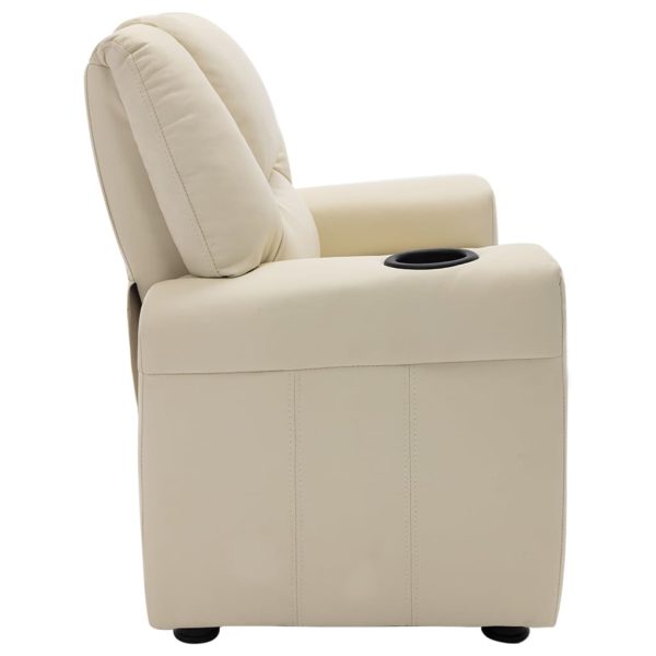 Poltrona reclinável infantil couro artificial branco nata - Image 5