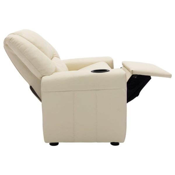 Poltrona reclinável infantil couro artificial branco nata - Image 6
