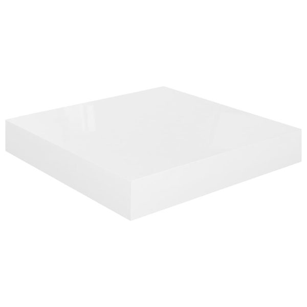 Prateleira parede suspensa 23x23,5x3,8 cm MDF branco brilhante - Image 2