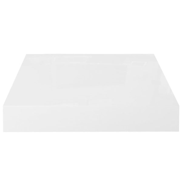 Prateleira parede suspensa 23x23,5x3,8 cm MDF branco brilhante - Image 4