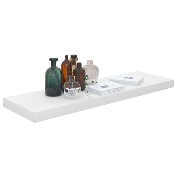 Prateleiras de parede suspensas 4 pcs 80x23,5x3,8cm MDF branco - Image 3