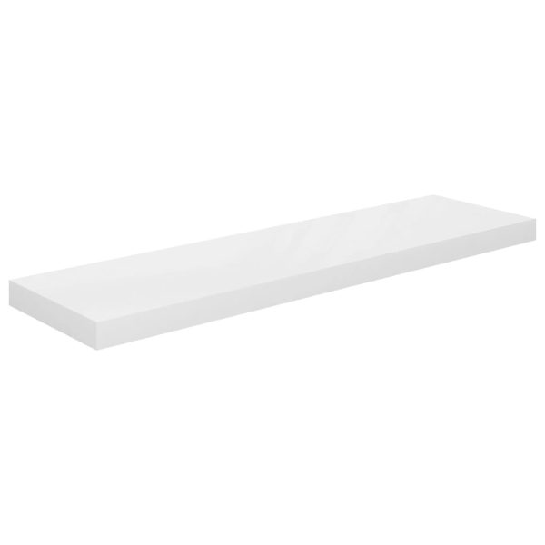 Prateleira de parede suspensa 90x23,5x3,8 cm MDF branco - Image 2