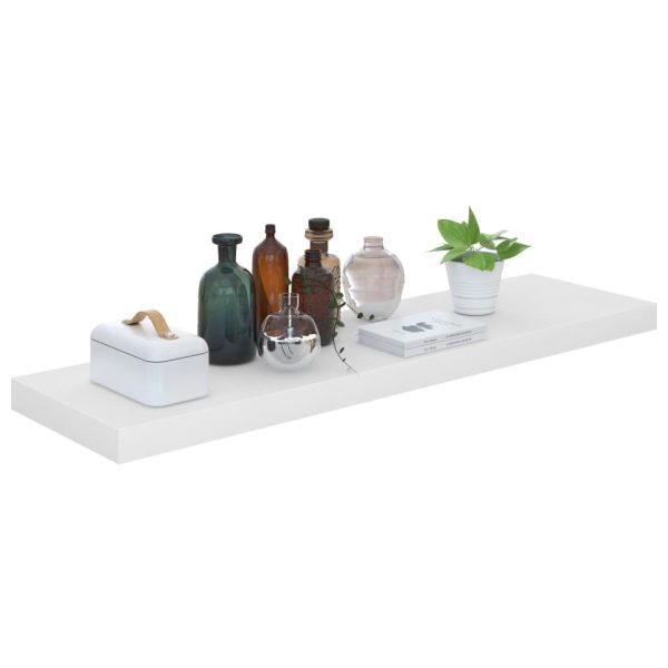 Prateleira de parede suspensa 90x23,5x3,8 cm MDF branco - Image 3