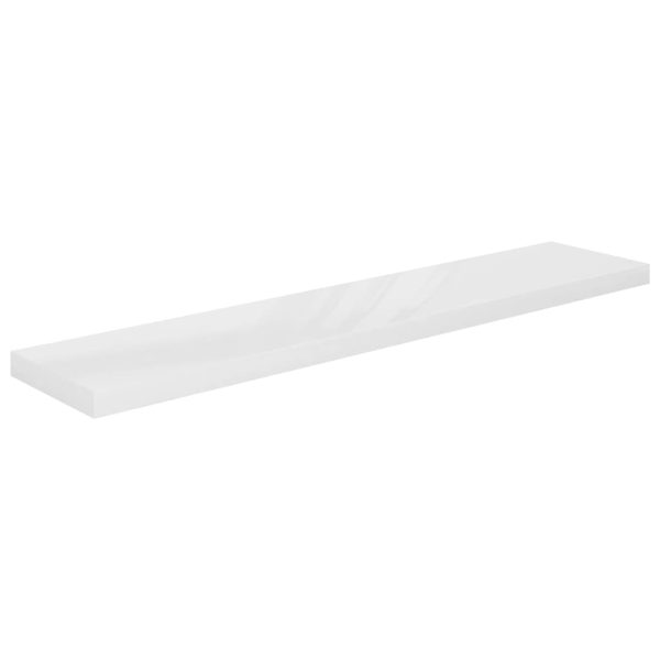 Prateleira de parede suspensa 120x23,5x3,8 cm MDF branco - Image 2