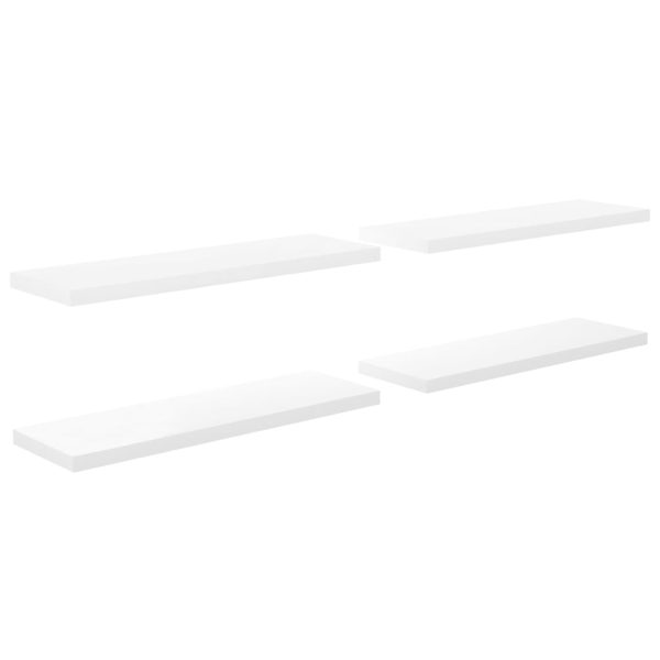 Prateleiras de parede suspensas 4 pcs 120x23,5x3,8cm MDF branco - Image 2