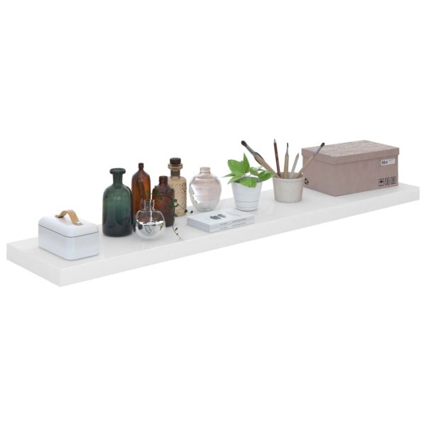 Prateleiras de parede suspensas 4 pcs 120x23,5x3,8cm MDF branco - Image 3
