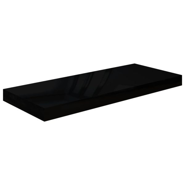Prateleiras de parede suspensas 4 pcs 60x23,5x3,8 cm MDF preto - Image 4