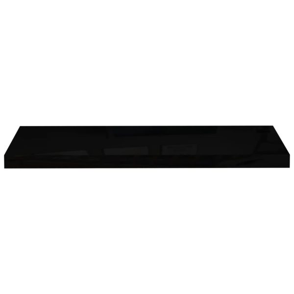 Prateleira de parede suspensa 80x23,5x3,8 cm MDF preto - Image 4