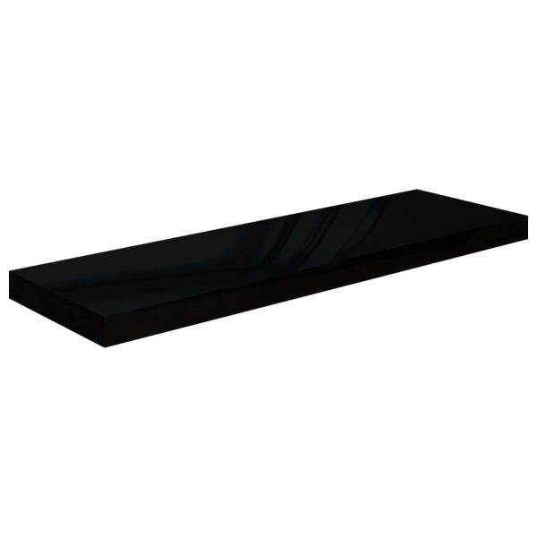 Prateleiras de parede suspensas 2 pcs 80x23,5x3,8cm MDF preto - Image 3
