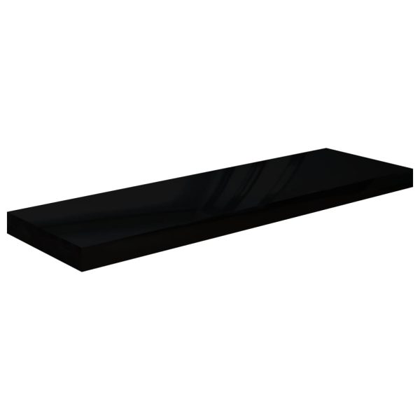 Prateleiras de parede suspensas 4 pcs 80x23,5x3,8cm MDF preto - Image 4