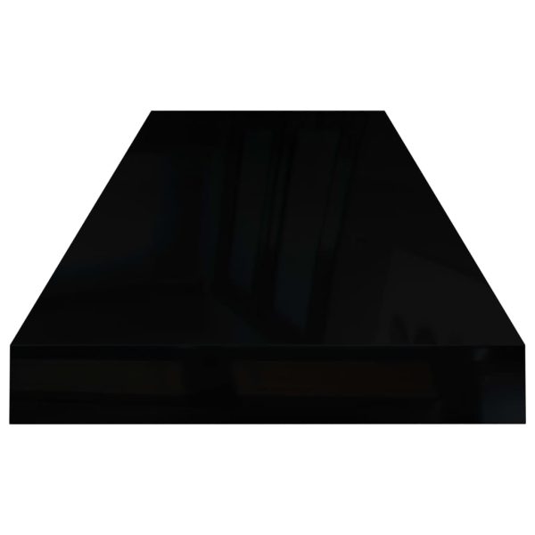 Prateleiras de parede suspensas 4 pcs 80x23,5x3,8cm MDF preto - Image 6