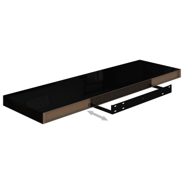 Prateleiras de parede suspensas 4 pcs 80x23,5x3,8cm MDF preto - Image 7