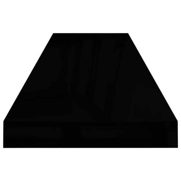 Prateleira de parede suspensa 90x23,5x3,8 cm MDF preto - Image 5