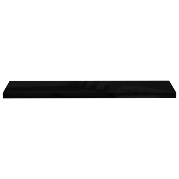 Prateleiras de parede suspensas 2 pcs 120x23,5x3,8cm MDF preto - Image 4