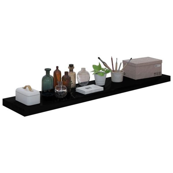 Prateleiras de parede suspensas 2 pcs 120x23,5x3,8cm MDF preto - Image 7
