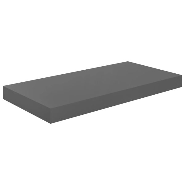 Prateleiras de parede suspensas 2 pcs 50x23x3,8cm MDF cinzento - Image 3