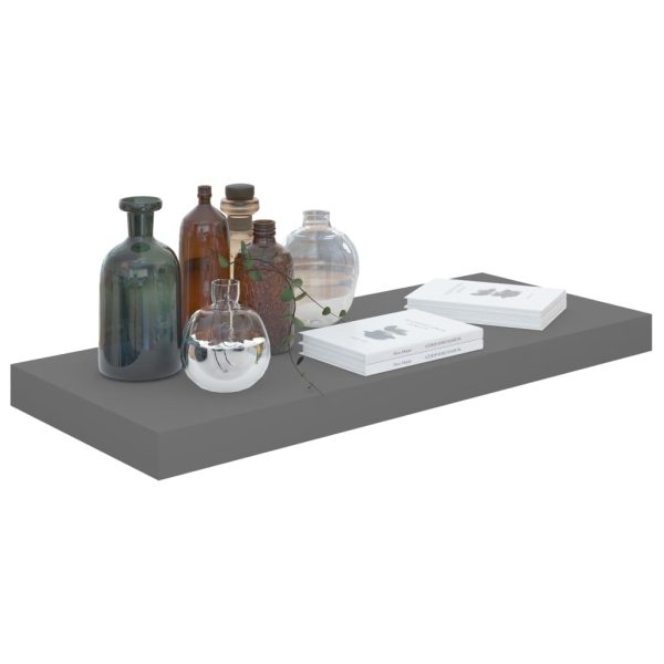 Prateleiras de parede suspensas 4 pcs 60x23,5x3,8cm MDF cinza - Image 3