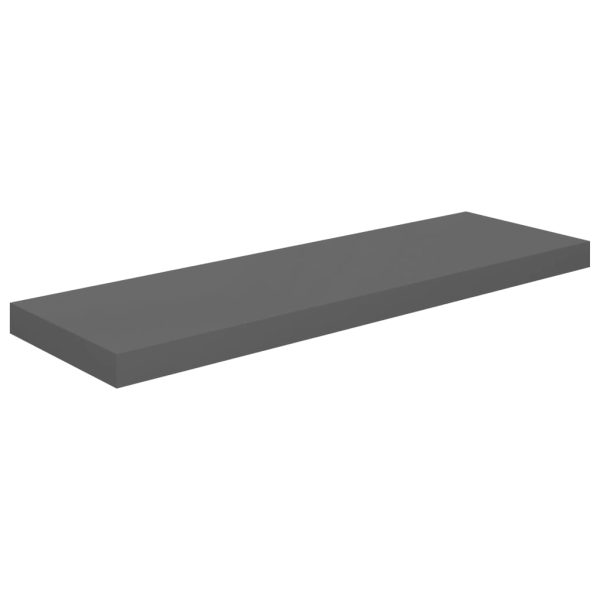 Prateleira de parede suspensa 80x23,5x3,8 cm MDF cinzento - Image 2