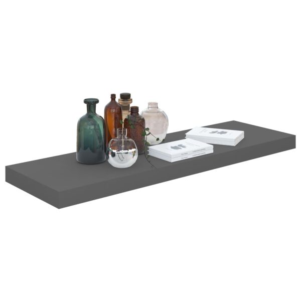 Prateleiras de parede suspensas 2 pcs 80x23,5x3,8cm MDF cinza - Image 7