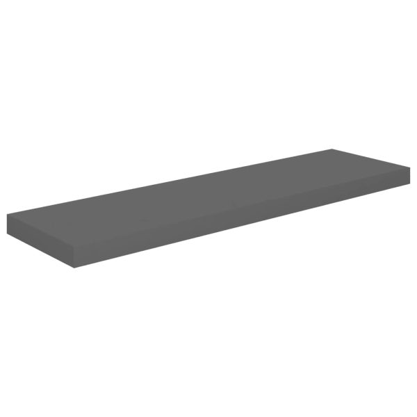 Prateleira de parede suspensa 90x23,5x3,8 cm MDF cinzento - Image 2