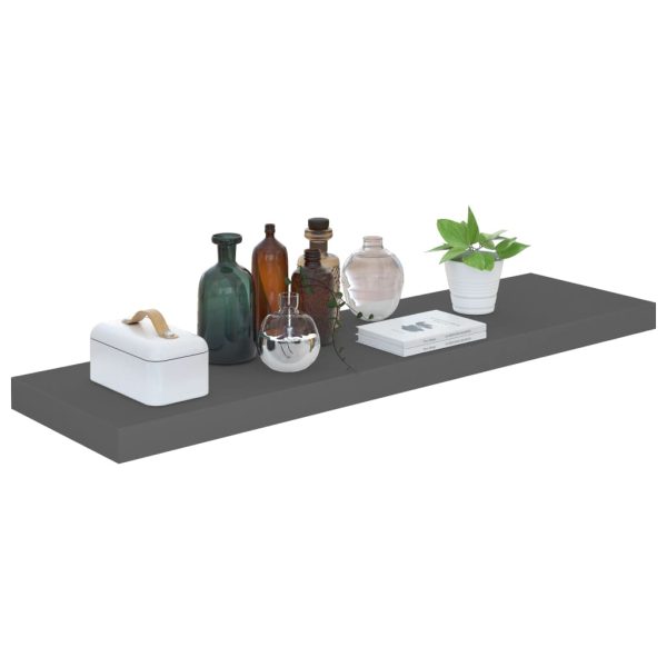 Prateleiras de parede suspensas 4 pcs 90x23,5x3,8cm MDF cinza - Image 3
