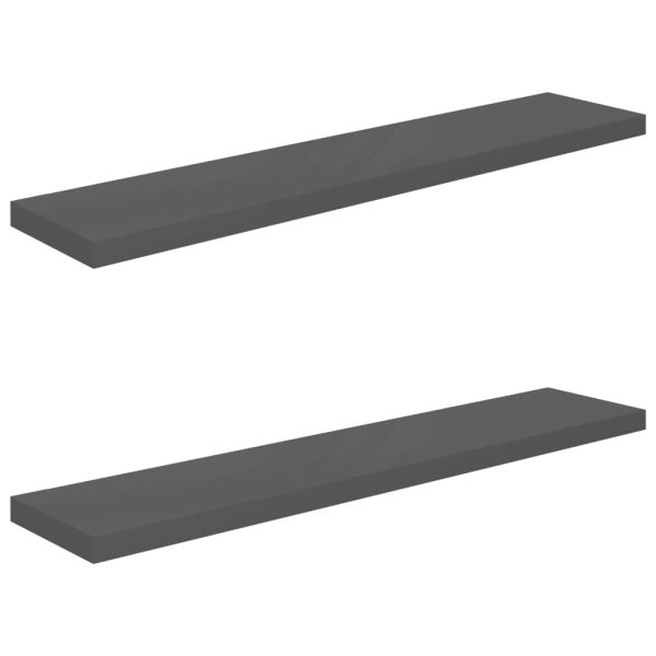 Prateleiras de parede suspensas 2 pcs 120x23,5x3,8cm MDF cinza - Image 2