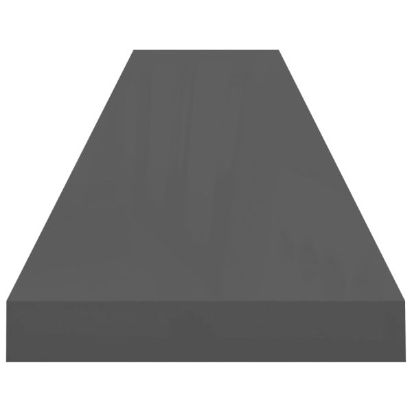 Prateleiras de parede suspensas 2 pcs 120x23,5x3,8cm MDF cinza - Image 5