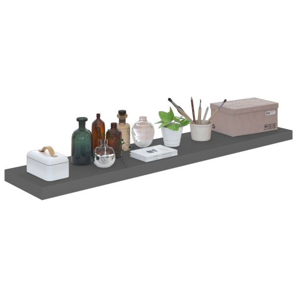Prateleiras de parede suspensas 4 pcs 120x23,5x3,8cm MDF cinza - Image 3