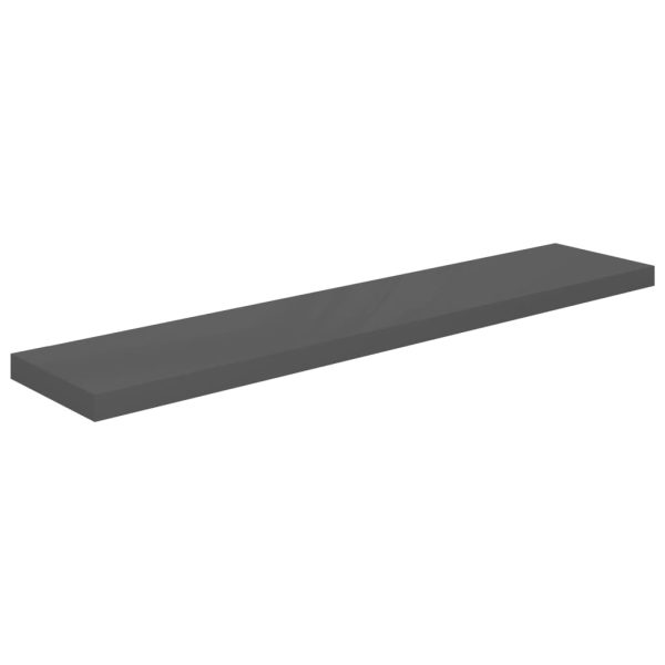 Prateleiras de parede suspensas 4 pcs 120x23,5x3,8cm MDF cinza - Image 4