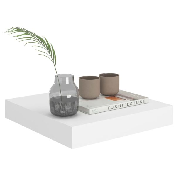 Prateleiras de parede suspensas 2 pcs 23x23,5x3,8cm MDF branco - Image 3