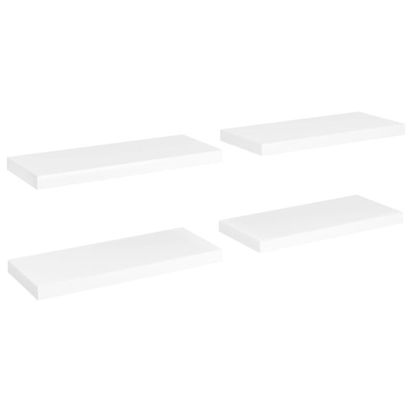 Prateleiras de parede suspensas 4 pcs 60x23,5x3,8cm MDF branco - Image 2