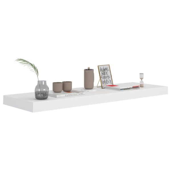 Prateleira de parede suspensa 80x23,5x3,8 cm MDF branco - Image 3