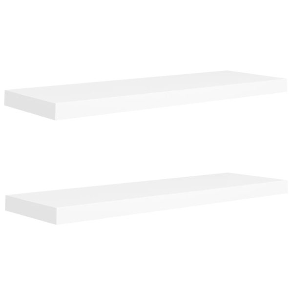 Prateleiras parede suspensas 2 pcs 80x23,5x3,8cm MDF branco - Image 2